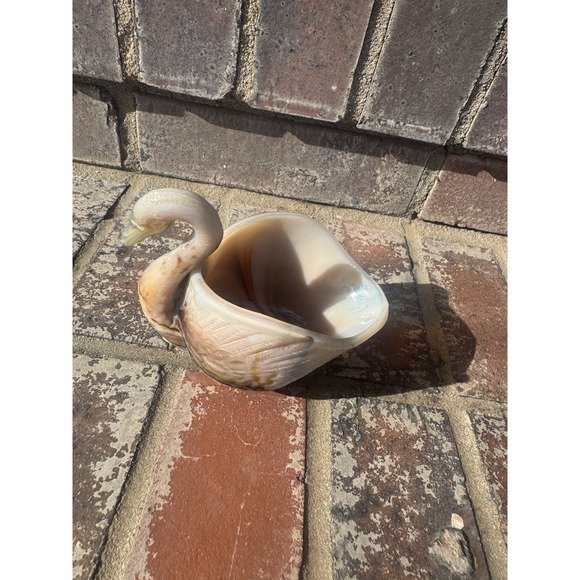 Imperial Glass Other - Vintage L.E. Smith Glass Caramel Slag Glass Swan Shaped Open Dish